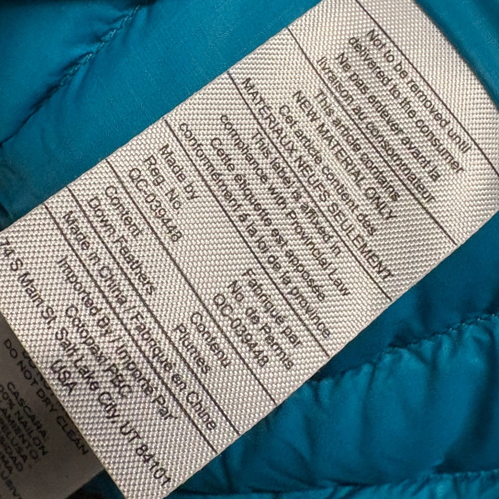 Cotopaxi Fuego Down Vest Mens Medium Green Blue Puffer Full Zip Insulated Jacket - Picture 11 of 14